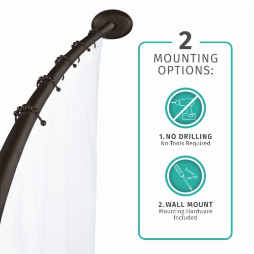 Maytex Mills Luminex Curved Aluminum Shower Curtain Rod - Oil Rubbed Bronze Perspective: back