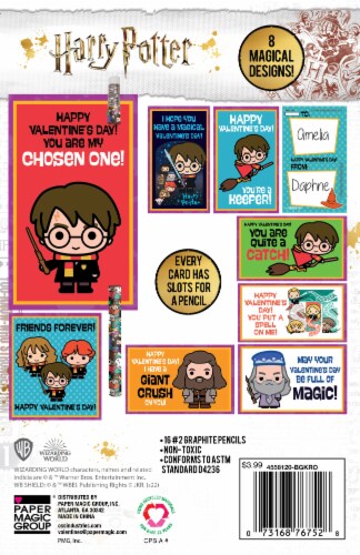 Paper Magic Group® Harry Potter Valentine Cards with Pencils Perspective: back