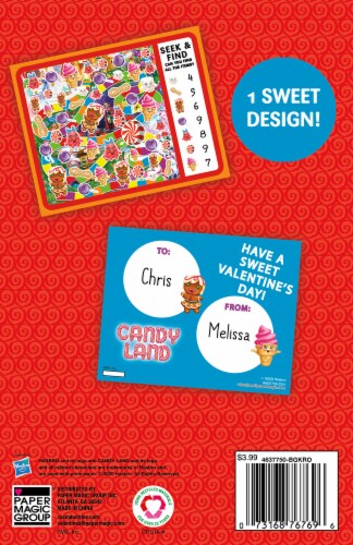 Paper Magic® Candy Land Valentine Cards Perspective: back