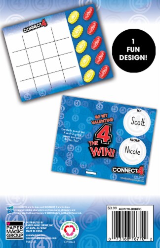 Paper Magic® Connect 4® Valentine Cards Perspective: back