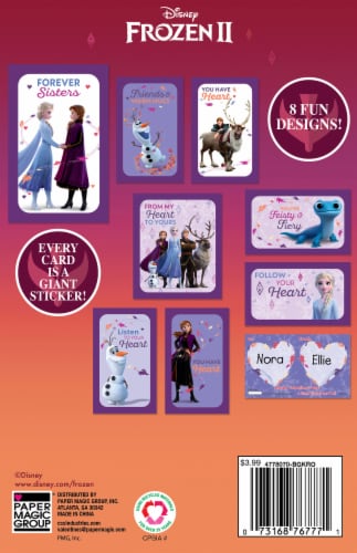 Paper Magic Disney Frozen Giant Sticker Valentines Perspective: back