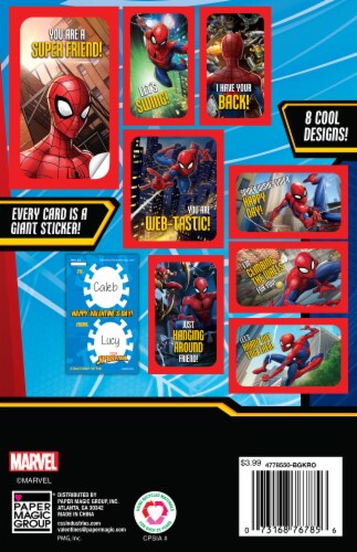 Paper Magic Marvel Spider-Man Giant Sticker Valentines Perspective: back
