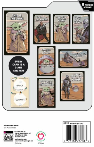 Paper Magic Star Wars™ The Mandalorian Giant Sticker Valentines Perspective: back