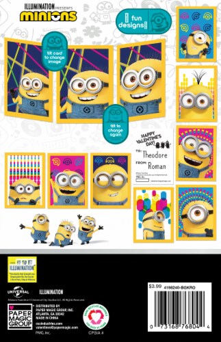 Paper Magic Group® Minions Lenticular Valentine Cards Perspective: back