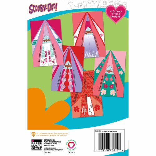 Scooby-Doo Paper Airplane Valentines Perspective: back