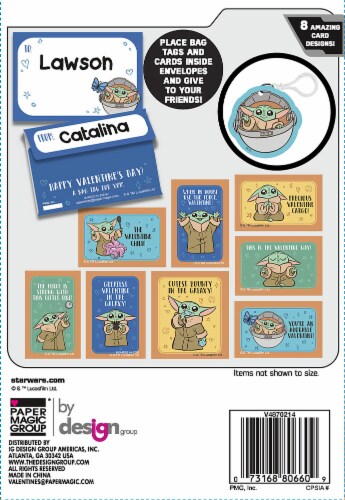 Star Wars The Mandalorian Grogu Valentine's Bag Tags Perspective: back