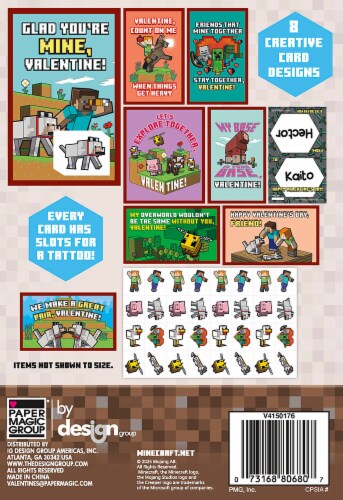 Minecraft Valentine's Tattoos & Heart Seals Perspective: back