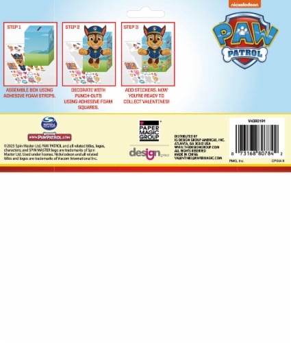 Paper Magic Paw Patrol Create-Your-Own-Mailbox Sticker Kit Perspective: back