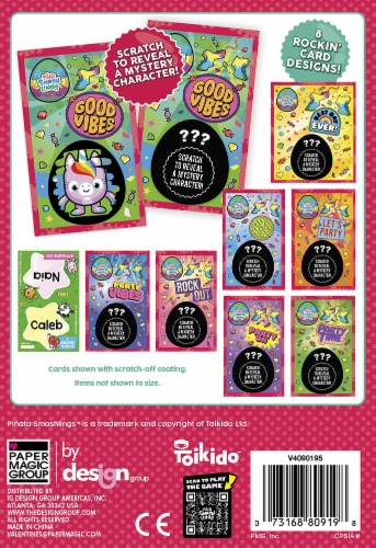 Pinata Smashlings Valentine's Scratch & Heart Seals Perspective: back