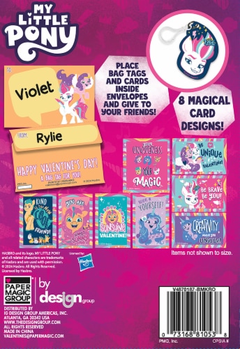 My Little Pony Valentine's Bag Tags Perspective: back