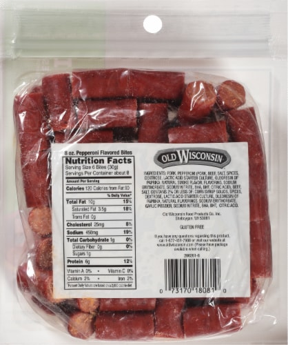 Old Wisconsin® Pepperoni Snack Bites Perspective: back