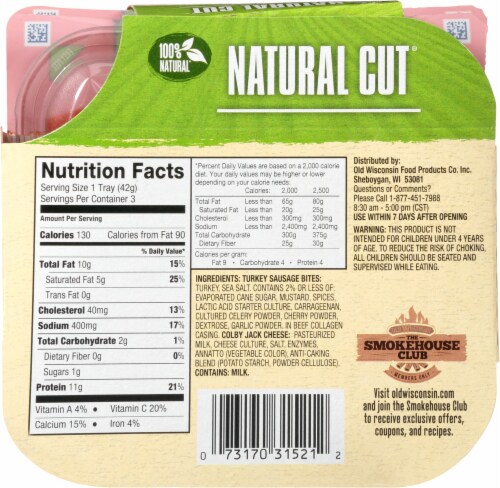Old Wisconsin Natural Cut® Turkey & Colby Jack Snack Tray Perspective: back