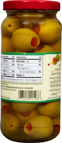 Mezzetta Super Colossal Pimiento Stuffed Spanish Queen Olives Perspective: back