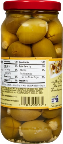 Mezzetta Blue Cheese Stuffed Olives Perspective: back