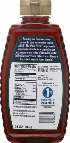 Golden Blossom® Organic White Forest Honey Perspective: back