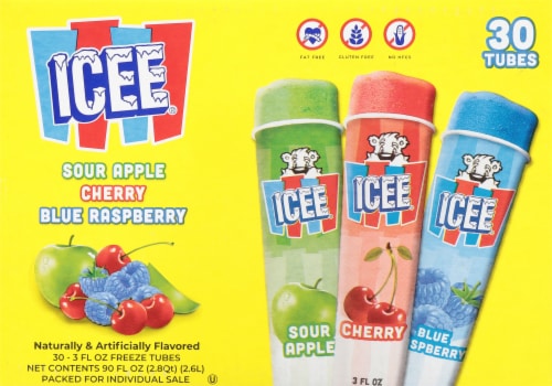 Icee® Cherry Sour Apple and Blue Raspberry Ice Pops Perspective: back