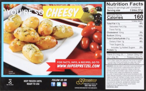 SuperPretzel Soft Pretzel Mozzarella Cheese Bites Perspective: back