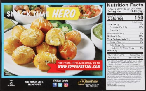 SuperPretzel® Pepperjack Cheese Filled Soft Pretzel Bites® Perspective: back