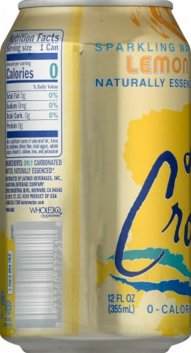 LaCroix® Lemon Flavored Sparkling Water Can Perspective: back