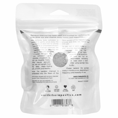 Earth Therapeutics® Charcoal Body Exfoliator Sponge Perspective: back