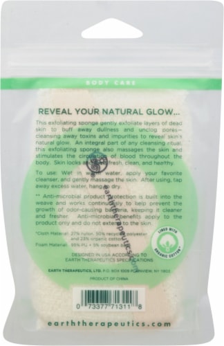 Earth Therapeutics® Cotton Square Sponge Perspective: back