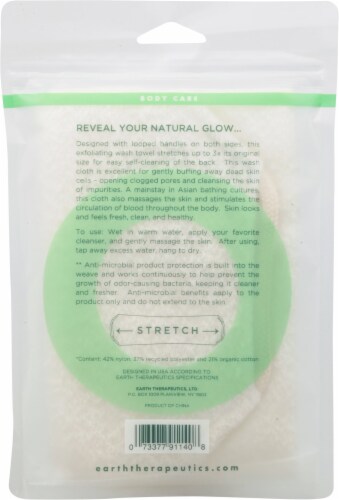 Earth Therapeutics Organic Exfoliating Cotton Wash Towel Perspective: back