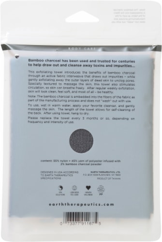 Earth Therapeutics® Charcoal Exfoliating Black Towel Perspective: back