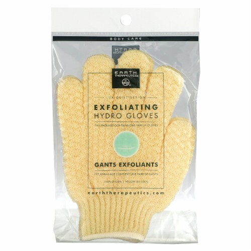 Earth Therapeutics Exfoliating Hydro Gloves Natural - 1 Pair Perspective: back
