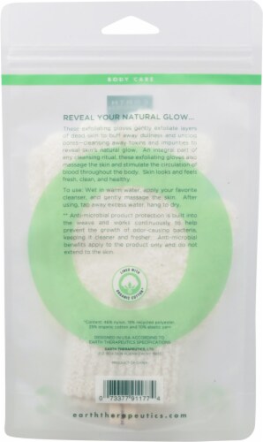 Earth Therapeutics Organic Exfoliating Cotton Gloves Perspective: back