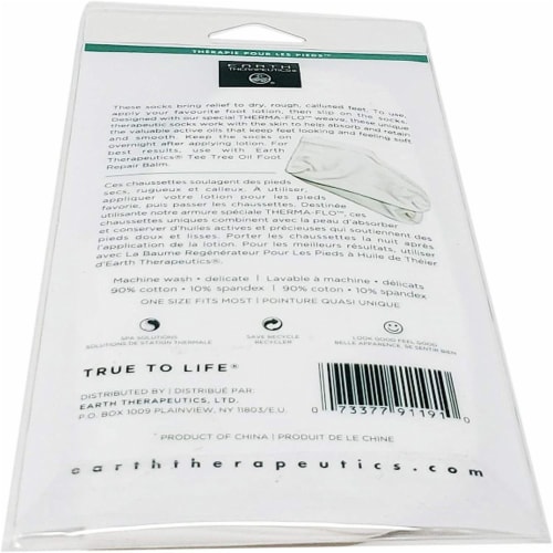Earth Therapeutics Moisturizing Foot Socks White - 1 Pair Perspective: back