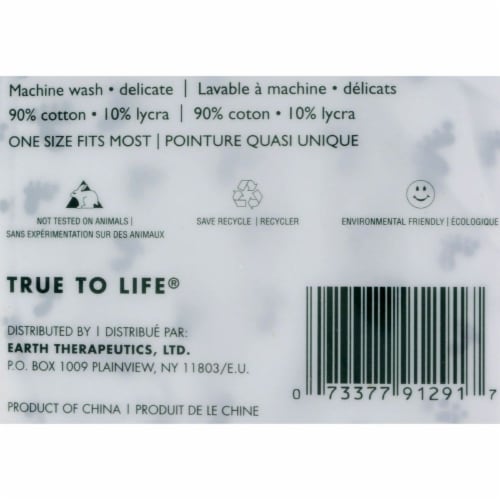 Earth Therapeutics Moisturizing Foot Sock - White with Footprints - 1 Pair Perspective: back