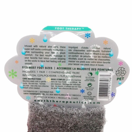 Earth Therapeutics Socks Infused Socks - Grey - Pair - Pack of 3 Perspective: back