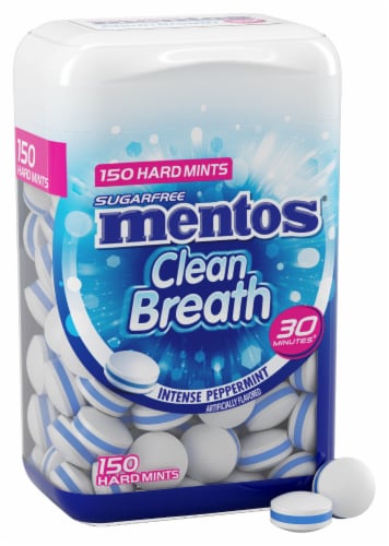 Mentos Clean Breath Peppermint Flavored Hard Mints Perspective: back