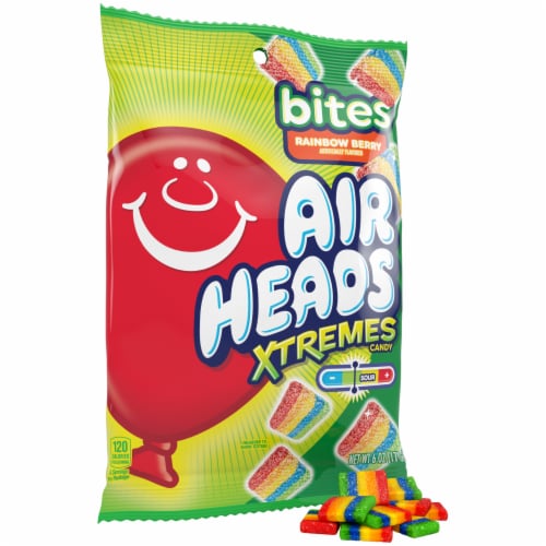 Airheads Xtremes Bites Sweetly Sour Rainbow Berry Flavored Candy Perspective: back