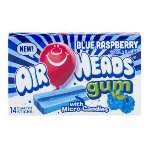 Airheads Blue Raspberry Sugar Free Gum 14 Ct Foods Co 