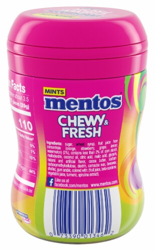 Mentos Chewy & Fresh Mixed Fruit Chewy Mints Perspective: back