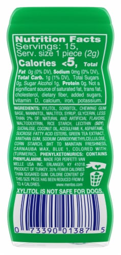 Mentos Pure Fresh Sugar-Free Spearmint Flavor Chewing Gum Perspective: back