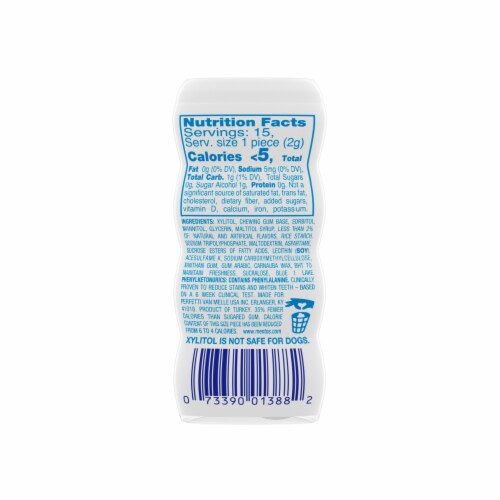 Mentos® Pure White Sweet Mint Chewing Gum Pocket Bottle Perspective: back