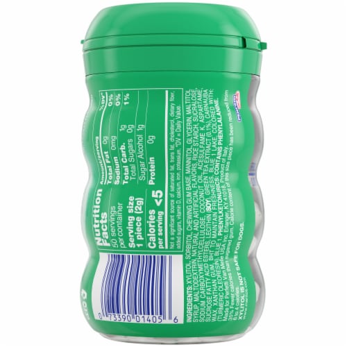 Mentos Pure Fresh Sugar Free Spearmint Flavored Chewing Gum Perspective: back