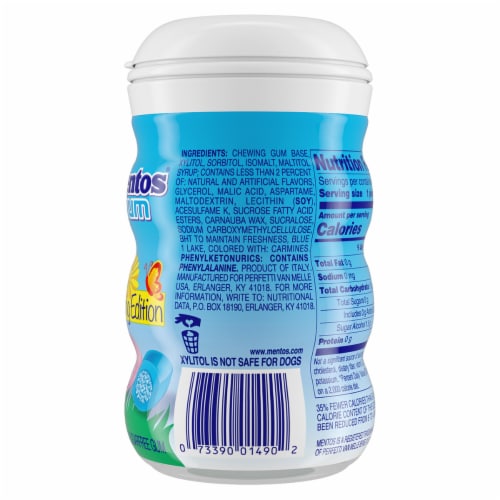 Mentos Spring Edition Bubble Fresh & Cotton Candy Sugar Free Gum Easter Candy Perspective: back