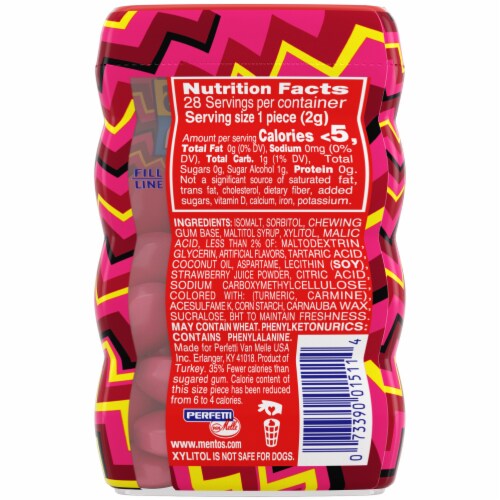 Mentos® Strawberry Sour Gum Perspective: back