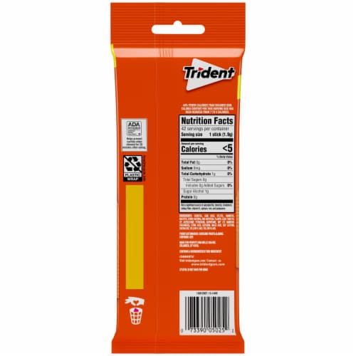 Trident Tropical Twist Sugar Free Gum Multipack Perspective: back