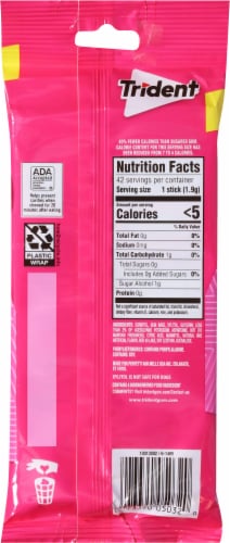 Trident Bubble Gum Sugar Free Multi Pack Perspective: back