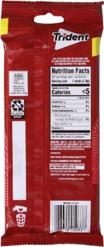 Trident Cinnamon Sugar Free Gum Multi Pack Perspective: back