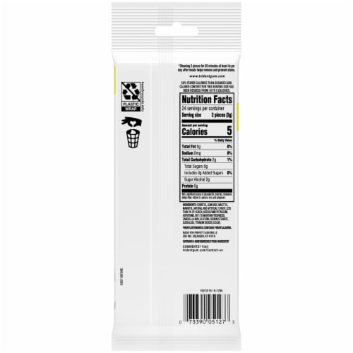 Trident White Peppermint Sugar Free Gum Multipack Perspective: back