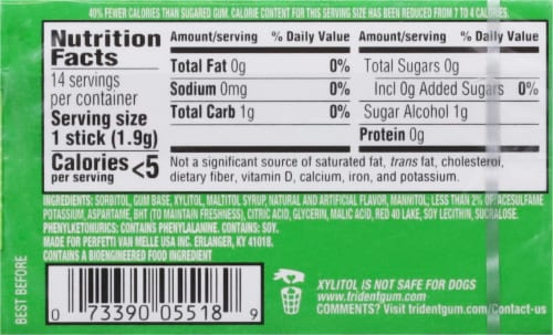 Trident Watermelon Twist Sugar-Free Gum Perspective: back