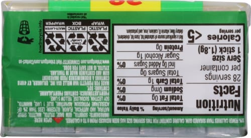 Trident Spearmint Sugar-Free Gum Perspective: back
