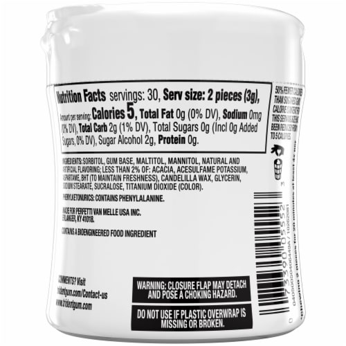Trident White Gum Spearmint Sugar Free Perspective: back