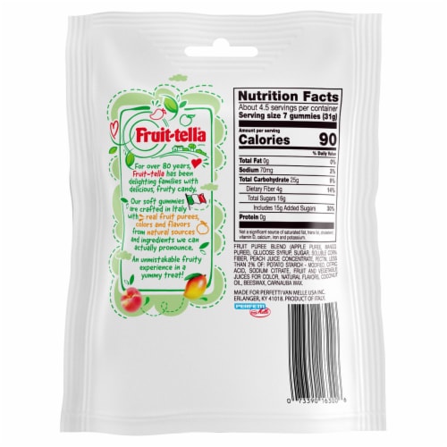 Fruit-tella Peach/Mango Soft Gummies Perspective: back