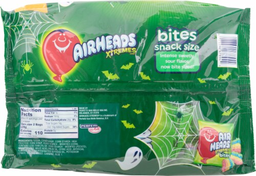 Airheads Xtremes Bites Rainbow Berry Snack Size Packs Halloween Candy Perspective: back